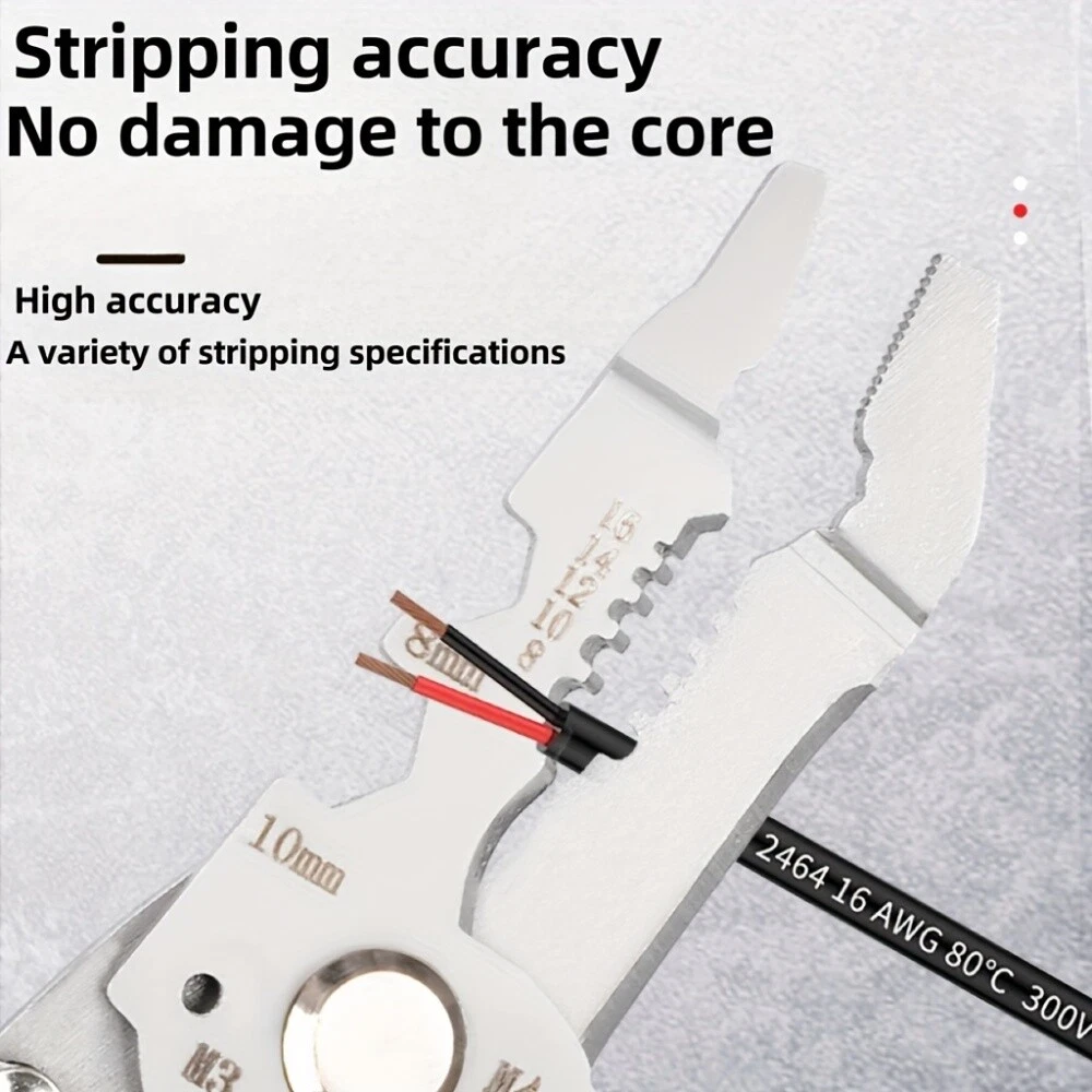 Electrician's Multi-Tool Pliers with Wire Stripper Cutter and Wrench  