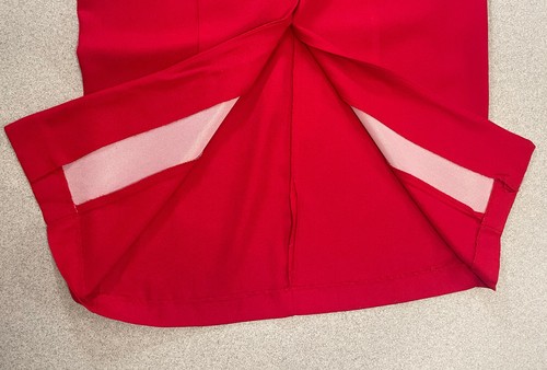 Vintage Dawn Joy Fashions Dress Size 3/4 Red Buttons Bow Business Chic Church - Picture 7 of 17