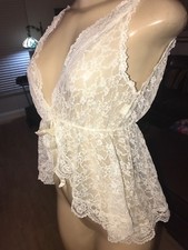Vtg 70's FARIS "TREASURE" From California WHITE TOP LACE SZ MED pk1