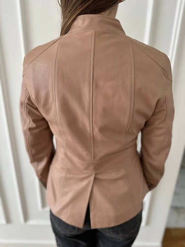 BELSTAFF WOMENS ITALY PINK LEATHER BIKER MOTO JACKET SIZE 40 - Picture 14 of 23