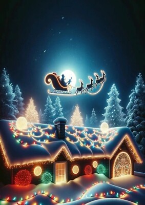 Christmas Xmas Santa A3 Print Poster Wall Art Decor Gift Present Unframed