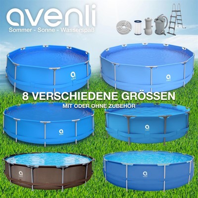Frame Pool Gartenpool Aufstellpool Schwimmbad Schwimmbecken Rund Poolfolie XL