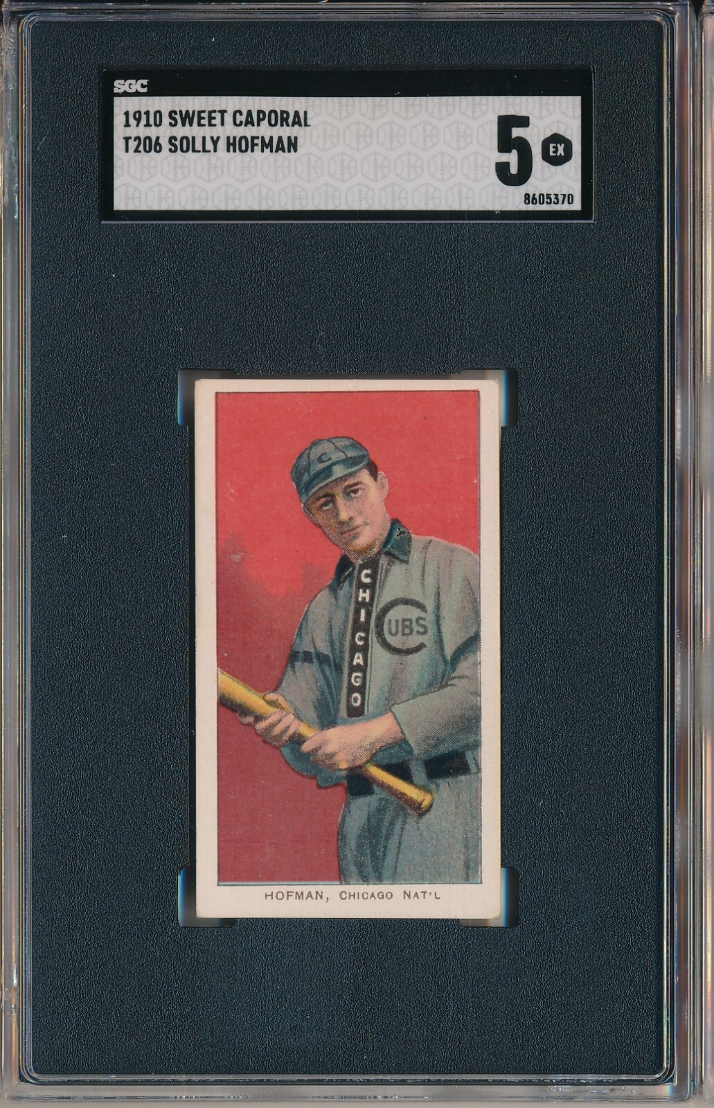 1910 T206 SWEET CAPORAL - SOLLY HOFMAN - SGC 5 EX (SVSC) - CENTERED!