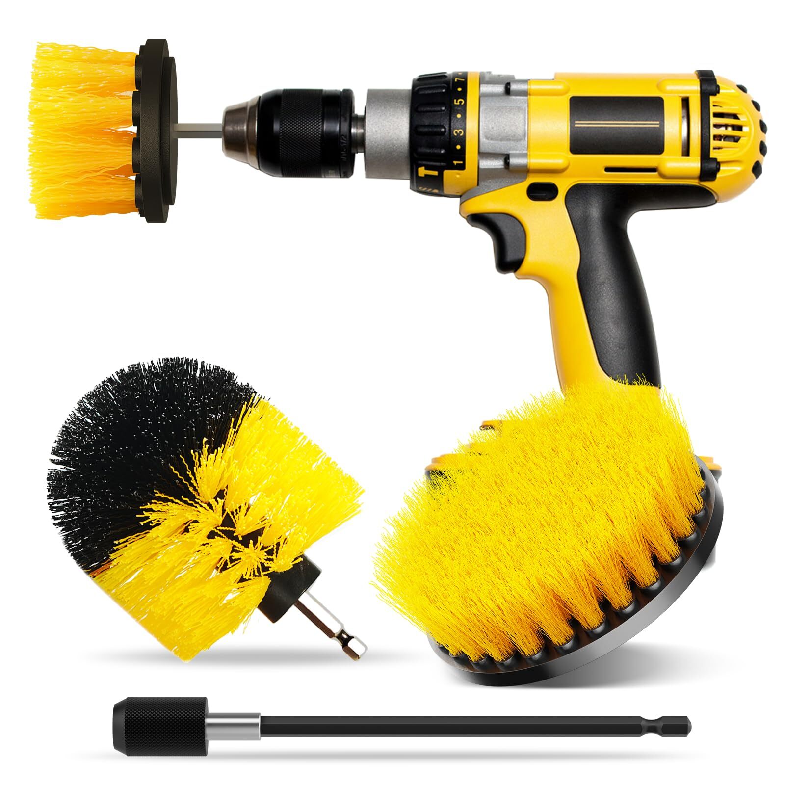 CasaCulina 4Pack Drill Brush Attachment Set Scrub Brush for Drill Power Scrub...
