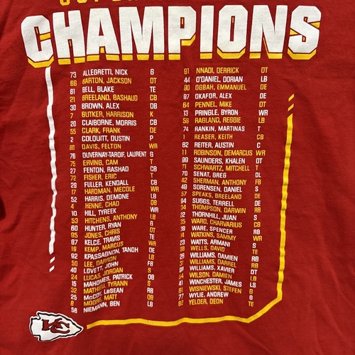 Kansas City CHIEFS 2019 Super Bowl LIV Champions Red NFL Team Apparel Size M - Picture 4 of 5