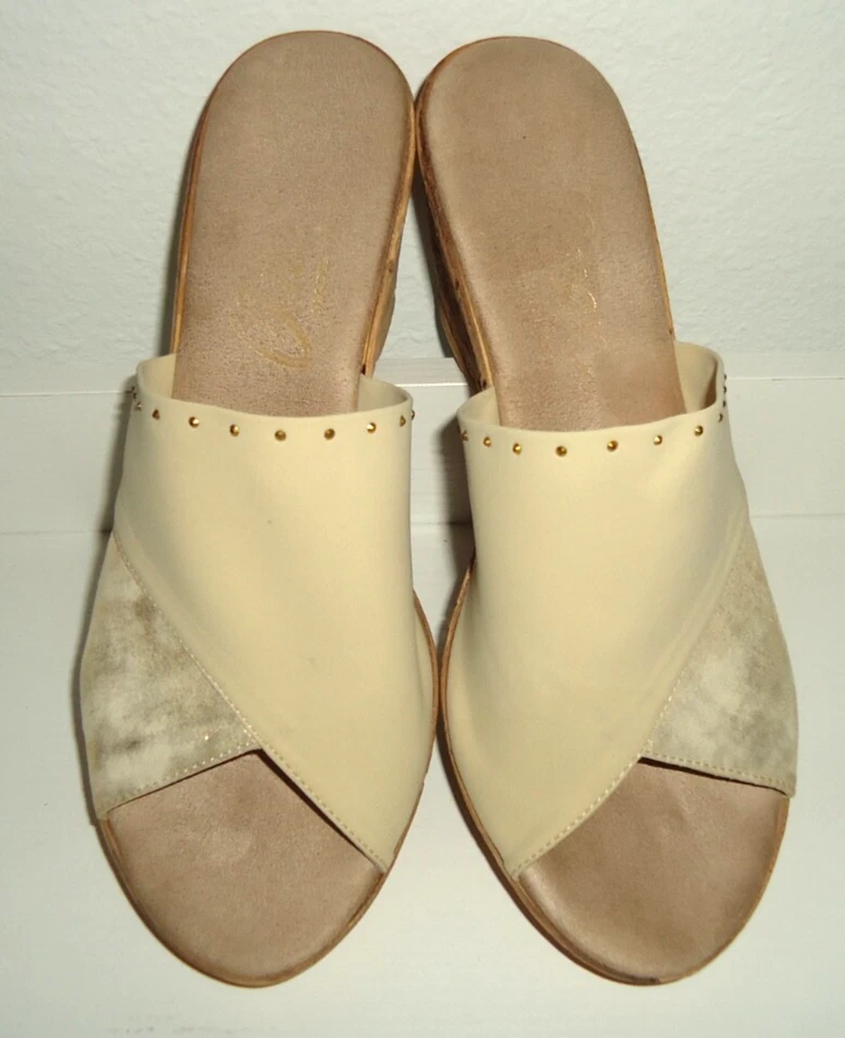 Onex Christina 女式米色 Eldorado 弹性软木楔形凉鞋 尺寸-9/39 — 第 4/4 张图片