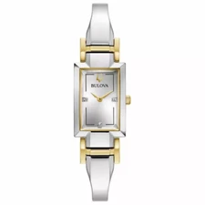 Bulova Classic Diamond Two-Tone Stainless Steel Quartz Ladies Watch 98P229