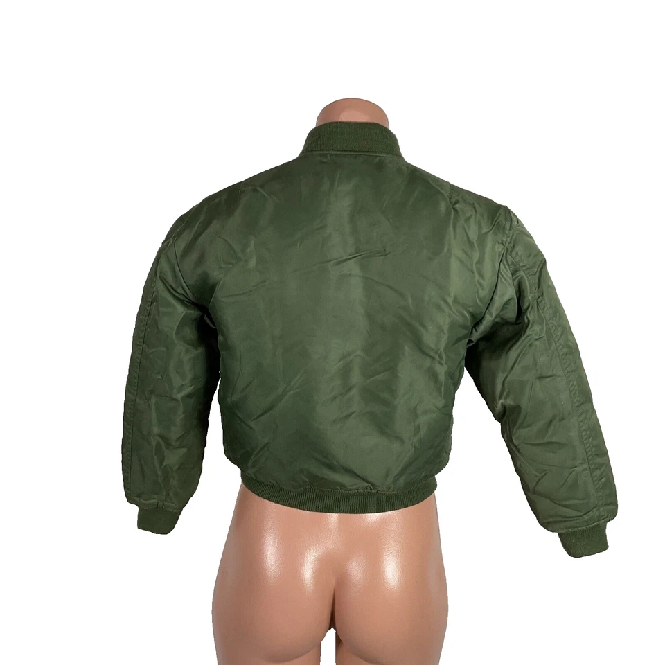 Jaqueta de voo Rothco Ultra Force patches piloto de caça meninos verde tamanho M - Imagem 2 de 4