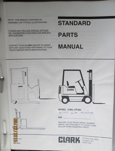 C365 Lift Module Clark C365 - CP365 Fork Lift Truck Parts Book Manual Factory Original ...