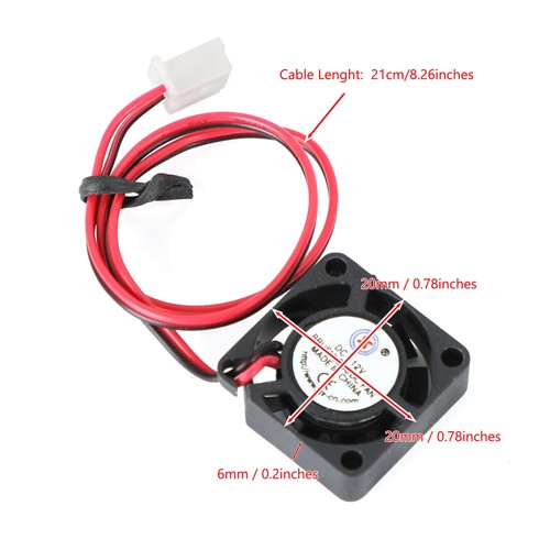 2 Pin Wire Brushless DC Cooling Blower Fan 12V 0.06A 2006 20x20x6mm - Photo 9/14