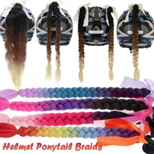 Helmet Pigtail Pony Tail Helmet Braids Ponytail Stick Braiding For Motorbike US