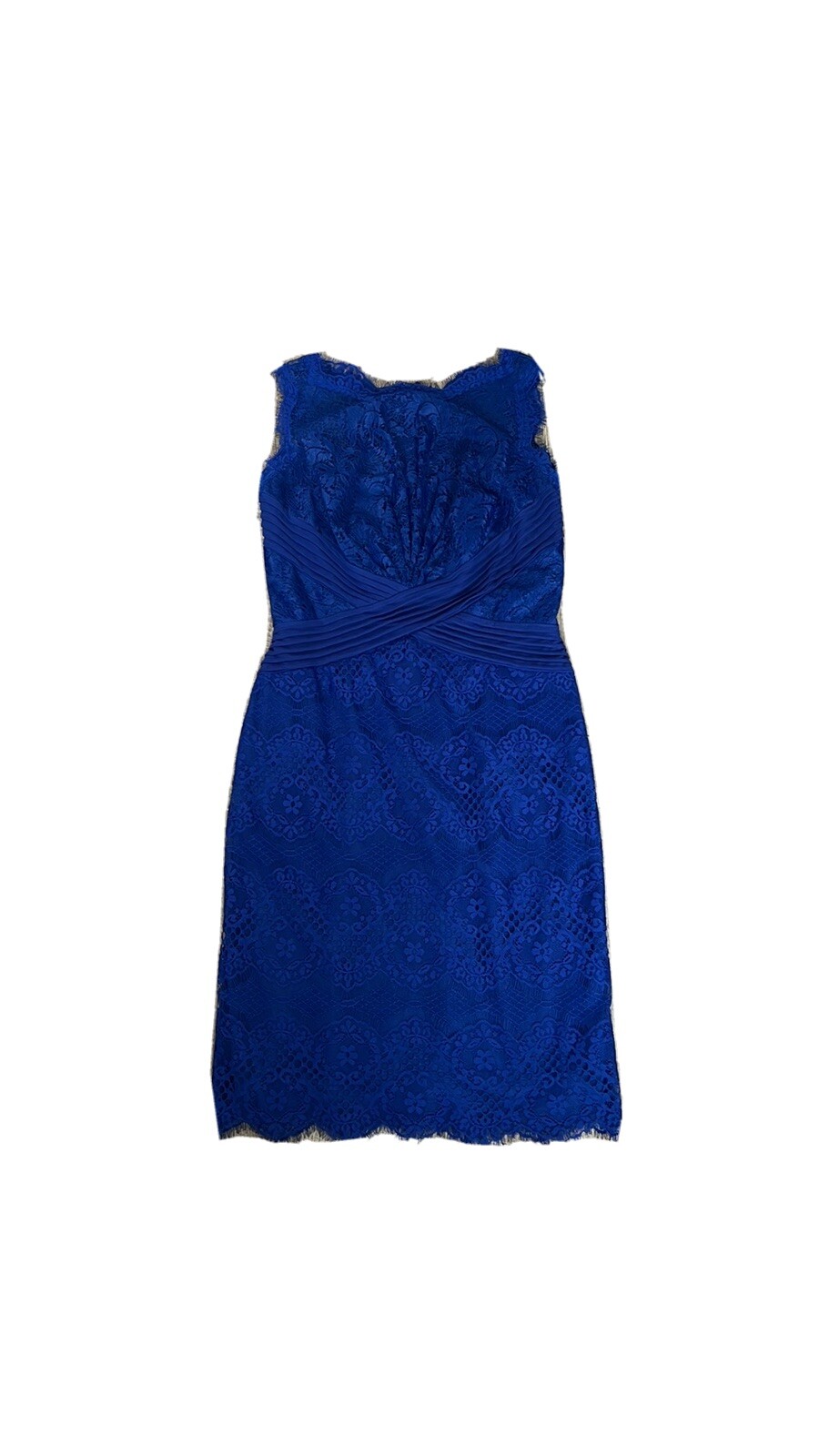 Medium Tadashi Collection Blue Evening Gown Short Sleeve Mermaid Dress