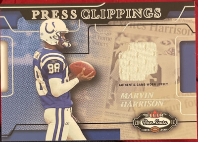 2002 Fleer Showcase Marvin Harrison Press Clippings Jersey Patch Colts MINT!