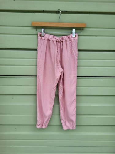 ZARA Kids Girl CARGO jeggings PINK ELASTIC WAIST PANTS 9 years 134 CM #D166B - Picture 9 of 12