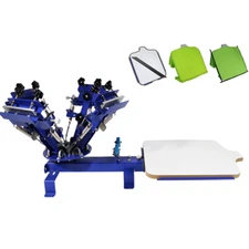 TECHTONGDA 4 Color 1 Station T-shirt Screen Printing Press  Micro-registration
