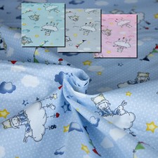 Baumwollstoff "Wolkentraum" Meterware Kinder Stoff 100% Baumwolle ab 50 x 240 cm