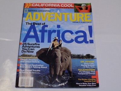 National Geographic Adventure Magazine September 2005 Africa Elephant Big Sur +