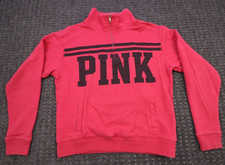 Victoria's Secret Long Sleeve Mock Neck 1/4 Zip Sweatshirt Women's Size XS Pink