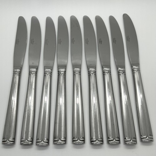 Lote de 9 cuchillos de cena Mikasa Meridian Frost cubiertos de acero inoxidable satinado - Imagen 6 de 8