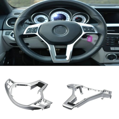 Cubierta del volante para Mercedes Benz W176 W204 W212 2012-2014 borde ABS plateado - Imagen 4 de 9