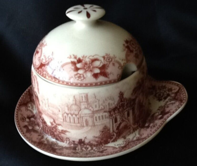 Powell Craft Keramik Rot England Gelee Marmeladendose Parmesandose Dose Neuware
