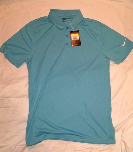 Nike Men's Dry Victory Golf Polo (Vivid Sky/White, Small) - Picture 8 of 12