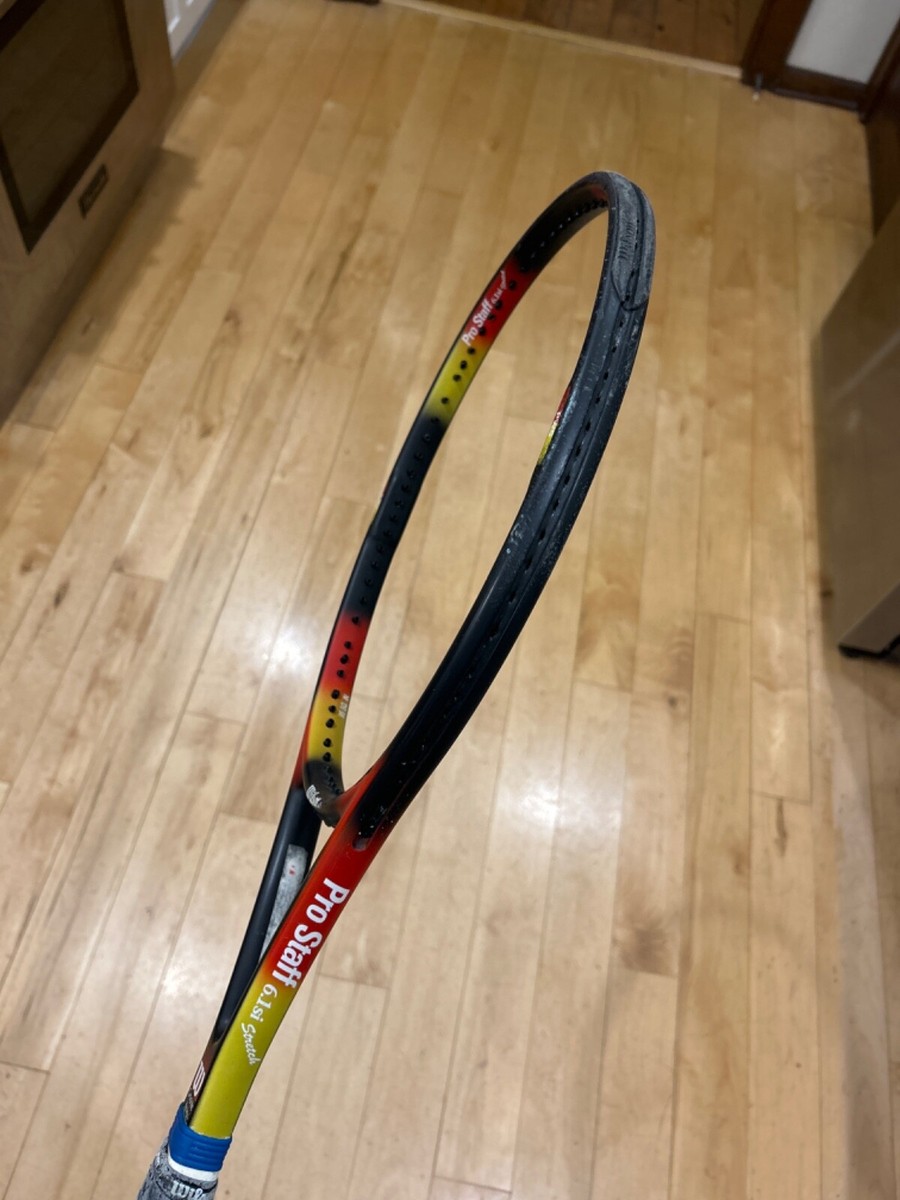 Used black, red, and yellow Wilson Pro Staff 6.1si stretch