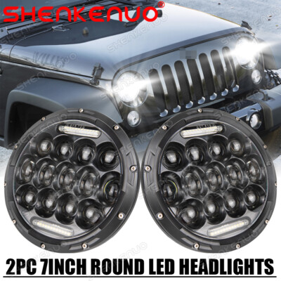 Pair 7 Inch Round LED Headlights High/Low Sealed Beam For 1979-1985 Mazda RX-7