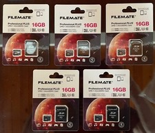 5 FILEMATE PROFESSIONAL PLUS UHS-1 MICROSDHC CARD W/ ADAPTER 16GB LOT FREE SHIP