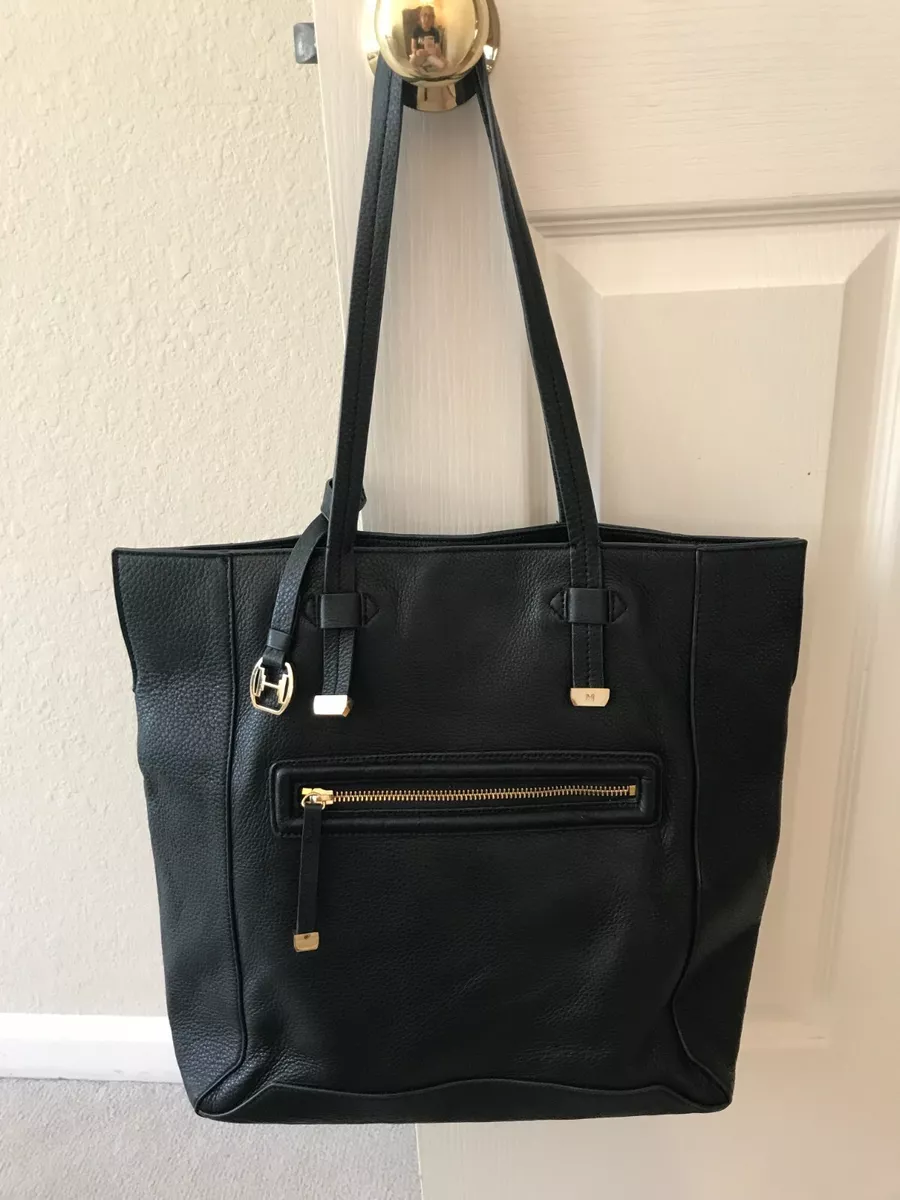 Women's Handbags - Black Leather Tote Medium Size By Halston Heritage  $160