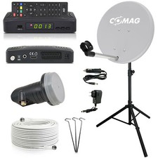 HDTV HD HDMI Camping Sat Anlage Spiegel Stativ Mobile LNB Set Opticum Receiver