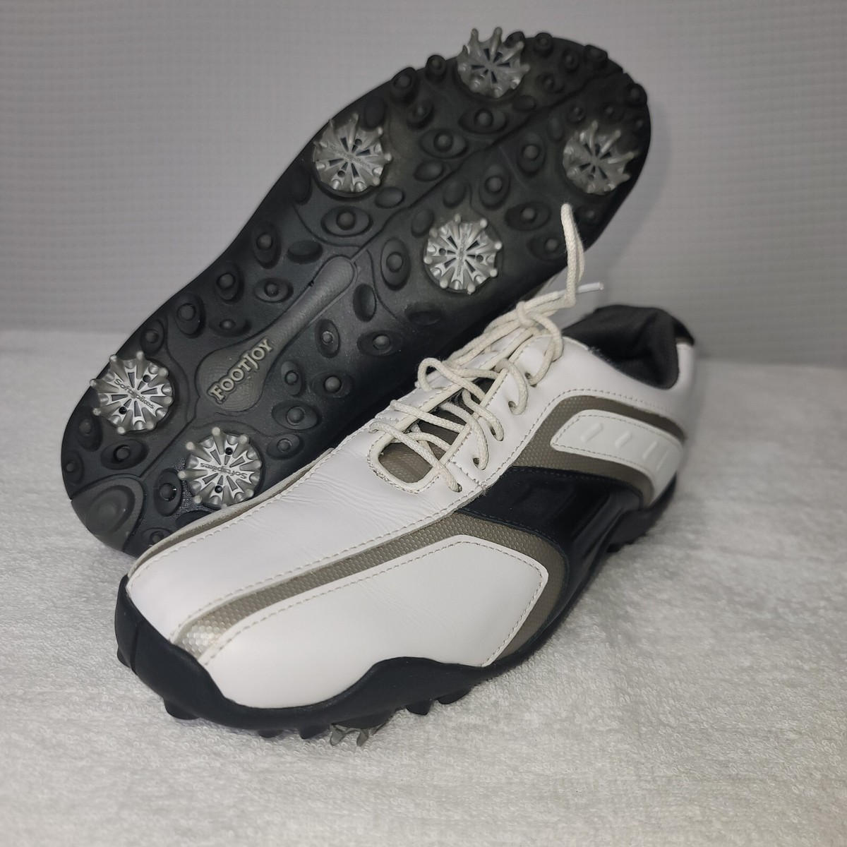 FootJoy White Leather GOLF Soft Spike Cleat Arch Support Insole Men\'s Sz 11M FootJoy White Leather GOLF Soft Spike Cleat Arch Support  main image 2
