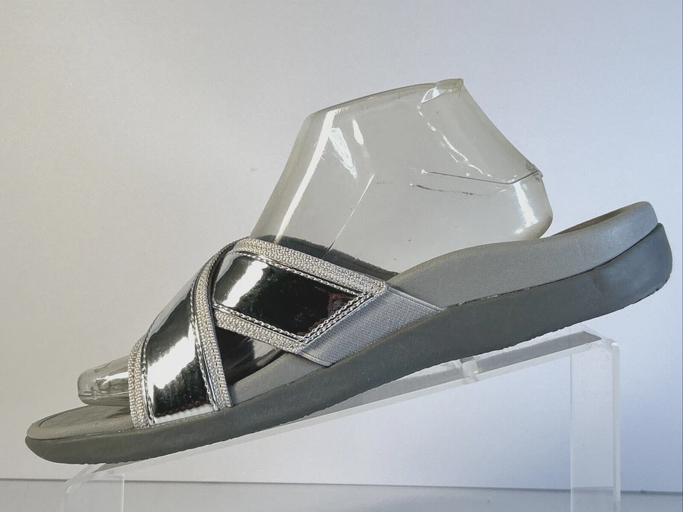 Sandalias ortopédicas de cuero azul para mujer Vionic Merced talla 11 cómodas Foto 2 de 4