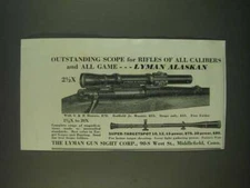 1940 Lyman Alaskan and Super-Targetspot Scopes Ad - All Game