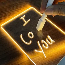Creative LED Note Board Night Light USB Message Board Lamp Gift with Pen