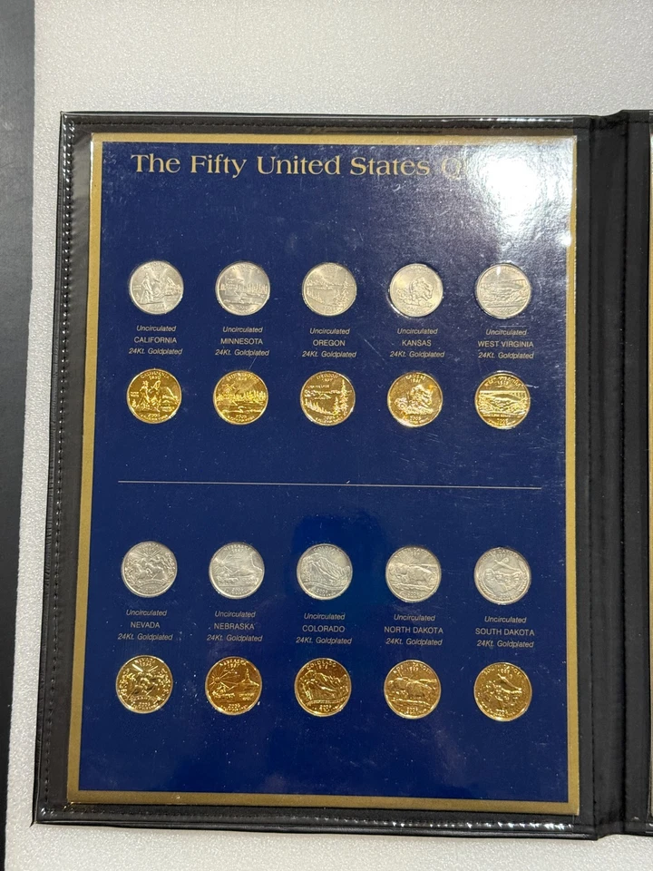 US Commemorative Gallery Quarter Collection 2005-2008 40 Coins 24 kt Gold Plated - Image 2 of 4