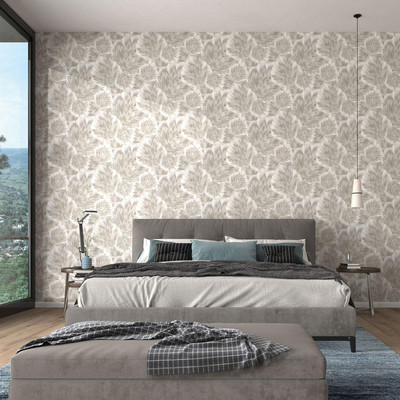 Vinyl Wallpaper Textured Hardwearing Bliss Floral Brown Erismann 10402-37