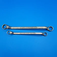 2 Vintage Select Steel (Indestro) Long Offset Box End Wrenches, Made in USA