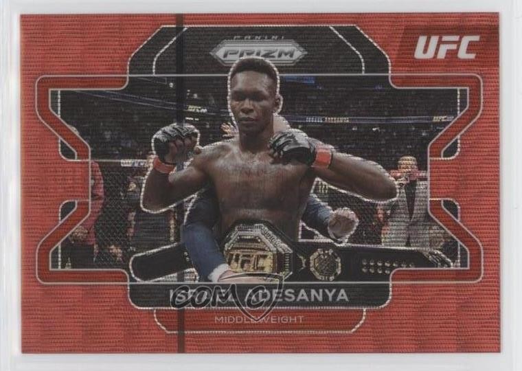 2022 Panini Prizm UFC Ruby Wave Prizm Israel Adesanya #23 1wv