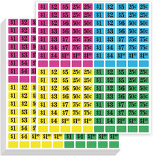2400 Pcs Garage Sale Price Stickers 1/2" x 3/4" Preprinted Labels