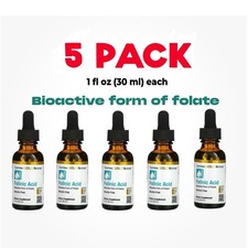AVAILABLE Folinic Acid, 5 PACK, 1 fl oz 30 ml Each California Gold Nutrition