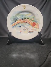 Effetti D' Arte Ceramic  Plate 8.75 Inch Diameter Portoficio Italy