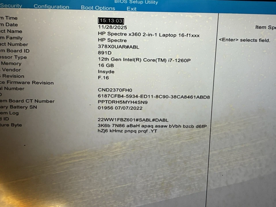 HP Spectre X360 2-in-1 Laptop 16”3K Touch i7-1260P 16GB RAM No SSD READ! - Image 2 of 4