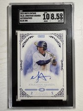 Jonathan Aranda 2022 Onyx Vintage Blue Ink Auto RC Rookie SGC 8.5/ 10 Auto Rays