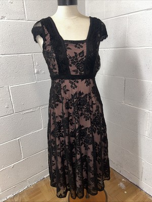 Anthropologie Malia Moulinette Soeurs Dress Sz 2 Black Lace Goth Dark Cottage E2