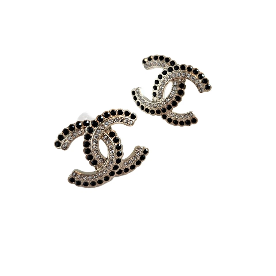 Chanel Cristal CC con Piedra Negra Mujer Pendiente Foto 2 de 4