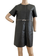 McQ Alexander McQueen black leather shift tee mini dress UK 8 US 4 IT 40 S BNWT