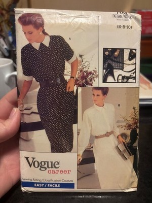 Vogue Patterns 7152 Career Dress Sewing Pattern Sizes 6-8-10 Easy Couture
