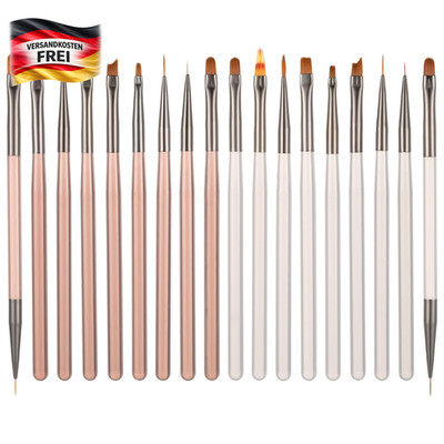 18Pcs Nailart Pinsel Set, Nailart Design Pinsel Nagelgel Lack Malpinsel Zeichens