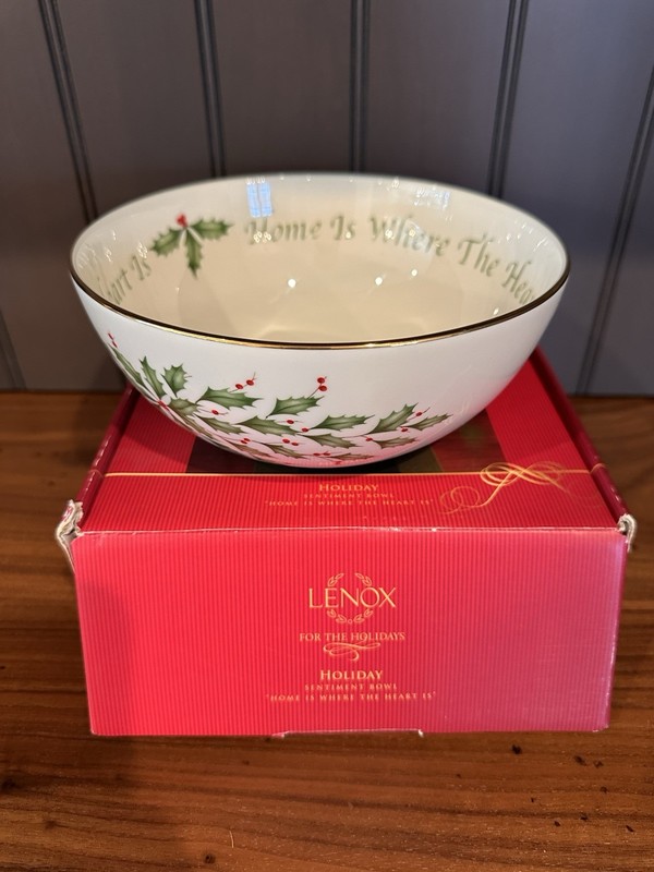 Lenox For The Holidays Sentimental Bowl Home Is Where The Heart Is Christmas NIB